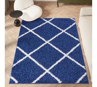 homeart Area Rug - Super Soft Geometric Shaggy Rugs For The Living Rooms, Bedrooms And Kitchen - Modern, Easy To Clean Carpet(Diamond Navy - 60x110 cm)