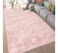 homeart Area Rugs - Soft, Short Pile Monochrome Carpets - Anti-Slip Backing, Machine Washable, Modern Fluffy Rugs for Living Room, Bedroom, Kitchen, Entrance - Pink, 160x230 cm