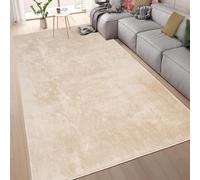 homeart Area Rugs - Soft, Short Pile Monochrome Carpets - Anti-Slip Backing, Machine Washable, Modern Fluffy Rugs for Living Room, Bedroom, Kitchen, Entrance - Beige, 160x230 cm