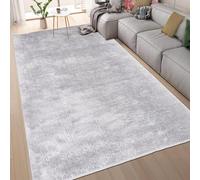 homeart Area Rugs - Soft, Short Pile Monochrome Carpets - Anti-Slip Backing, Machine Washable, Modern Fluffy Rugs for Living Room, Bedroom, Kitchen, Enterance - Light Grey, 60x110 cm