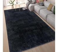 homeart Area Rugs - Soft, Short Pile Monochrome Carpets - Anti-Slip Backing, Machine Washable, Modern Fluffy Rugs for Living Room, Bedroom, Kitchen, Enterance - Black, 200x290 cm