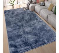 homeart Area Rugs - Soft, Short Pile Monochrome Carpets - Anti-Slip Backing, Machine Washable, Modern Fluffy Rugs for Living Room, Bedroom, Kitchen, Enterance - Navy, 60x110 cm