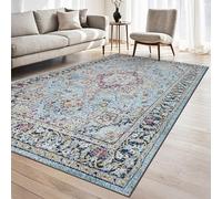 homeart Hampton Transitional Area Rug Super Soft Neutral Woven Carpet with Classic Design, Durable Sustainable Indoor Rug for Living Room, Bedroom Entrance, Kid Pet Friendly Medium Blue 200x290