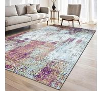 homeart Marlow Modern Abstract Area Rug Super Soft Sustainable Neutral Woven Carpet Bold Patterned Design Durable Indoor Rug for Living Room Bedroom Entrance Kid Pet Friendly Duck Egg Blue 60x110