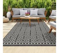 HomeArt Outdoor Rugs | Easy-Cleaning Indoor & Outdoor Area Rugs for Porch, Deck, Balcony, Garden, Picnic, Kitchen, Hallway | UV & Weather-Resistant Large Patio Rug Mats | Anthracite Cream 120 x 170 cm