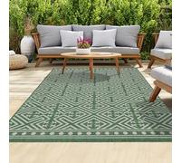 homeart Outdoor Rugs | Easy-Cleaning Indoor & Outdoor Area Rugs for Porch, Deck, Balcony, Garden, Picnic, Kitchen, Hallway | UV & Weather-Resistant Large Patio Rug Mats | Green Cream, 200 x 290 cm