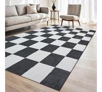 homeart Plaid Area Rug - Super Soft & Sustainable Woven Carpet with Modern Checkered Design, Durable Indoor Rug for Living Room, Bedroom & Entrance, Kid & Pet Friendly Anthracite 60x110