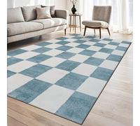 homeart Plaid Area Rug - Super Soft & Sustainable Woven Carpet with Modern Checkered Design, Durable Indoor Rug for Living Room, Bedroom & Entrance, Kid & Pet Friendly Turquoise 160x230