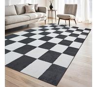homeart Plaid Area Rug - Super Soft & Sustainable Woven Carpet with Modern Checkered Design, Durable Indoor Rug for Living Room, Bedroom & Entrance, Kid & Pet Friendly Anthracite 160x230