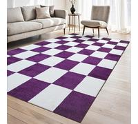 homeart Plaid Area Rug - Super Soft & Sustainable Woven Carpet with Modern Checkered Design, Durable Indoor Rug for Living Room, Bedroom & Entrance, Kid & Pet Friendly Liliac 120x170