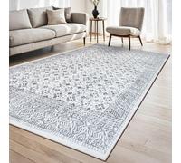 homeart Traditional Area Rug - Super Soft & Sustainable Woven Neutral Carpet with Classic Timeless Design Durable Indoor Rug for Living Room Bedroom & Kitchen Kid & Pet Friendly Weave Grey 80x150