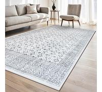 homeart Traditional Area Rug - Super Soft & Sustainable Woven Neutral Carpet with Classic Timeless Design Durable Indoor Rug for Living Room Bedroom & Kitchen Kid & Pet Friendly Weave Grey 80x150