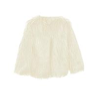 HOMEBABY Kids Baby Girls Winter Faux Fur Coat, Toddler Baby Warm Baby Clothes Girls Soft Jacket Fluffy Thick Coat Cardigan Outwear For 3-7 Years (7 years, White)