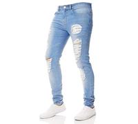 HOMEBABY Men Blue Slim Biker Zipper Denim Jeans Skinny Jazz Cotton Vintage Wash Hip Hop Work Trousers Autumn Pants Classic