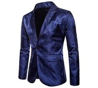 HOMEBABY Men Charm One Button Fit Suit Blazer Jacket Casual Long Sleeve Tops Lapel Slim Fit Blazer Dress Suit Sports Coats and Blazers Navy