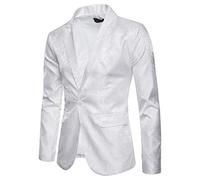 HOMEBABY Men Charm One Button Fit Suit Blazer Jacket Casual Long Sleeve Tops Lapel Slim Fit Blazer Dress Suit Sports Coats and Blazers White