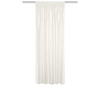 HOMEbasics 085960-0910 Thermal Curtain with Combination Band 225 x 135 cm Polyester Wool White