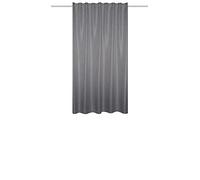 HOMEbasics Oxford 085980-0301 Combination Band Curtain Plain Decorative Fabric Linen Structure Grey 145 x 135 cm