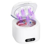 HomeBeyond Dental Ultrasonic Holder Cleaner, 49KHz Cleaning Container for Dentures, Mouthguard, Aligner, Braces, Toothbrush Heads, Jewelry, with Digital Timer and 12oz