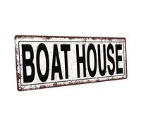 Homebody Accents Boat House Metal Street Sign, Rustic, Vintage