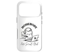 Homebody Anti Social Club Cat Stay Home Socially Awkward Case for iPhone 17 Pro