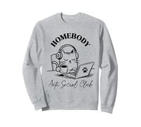 Homebody Anti Social Club Cat Stay Home Socially Awkward Sweatshirt