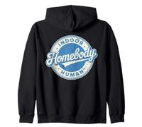 Homebody Indoor Human Vintage Antisocial Introvert Zip Hoodie