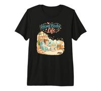 Homebody Life Cute Cozy Cat Introvert Relaxing Lifestyle Premium T-Shirt