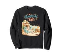 Homebody Life Cute Cozy Cat Introvert Relaxing Lifestyle Sweatshirt