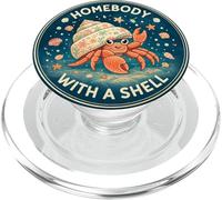 Homebody With A Shell Cute Hermit Crab PopSockets PopGrip for MagSafe