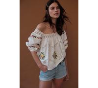 Homebound Embroidered Blouse at Free People in Ivory, Size: Medium - female