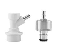 Homebrew Stainless Carbonation Cap Carbonator with Liquid Ball Lock Disconnect 1/4" Barb Hot, Stainless Steel Carbide Head, White Intake Pagoda Head