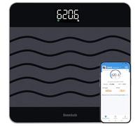 Homebuds 47st/660lb Bathroom Scales, Precision 0.1lb by Our Professional Scale Factory Since 2001, Smart Digital Scales for Body Weight BMI Via APP, 8mm Non Slip Tempered Glass 12.4*12.4in, LED, Black