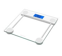 Homebuds Bathroom Scales for Body Weight, High Precision Assured by Weighing Scales Professional Factory SINCE 2001, Blue Backlit LCD and Step-On, 2*AAA Batteries Included, 400lb/28st, Clear Glass