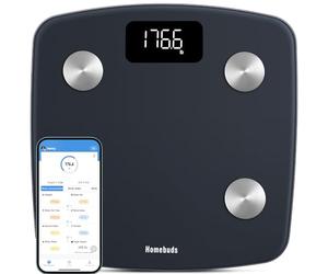 Homebuds Smart Bathroom Scale Body Weight, High Precision Assured by Weight Scale Professional Factory SINCE 2001, App Sync 13 Body Composition Including BMI and Body Fat, 400lb, LED, Sapphire Blue