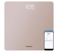 Homebuds Smart Bathroom Scales, High Precision 0.1lb by Our Professional Factory Since 2001, Scales for Body Weight Step-On and Bright LED, App Sync with Weights and BMI, 28st/400lb/182kg, Rose Gold