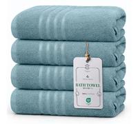 HomeBurg Core 4-Piece Towel Set - Soft Cotton, Absorbent, Gentle on the Skin - 60 x 135 cm, Soft Teal