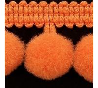 HomeBuy 1M POM POM BOBBLE TRIM FRINGE - MEDIUM SIZE 10mm 20 colours (per metre) BRICK #B