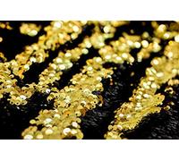 HomeBuy 5mm Reversible Sequin Fabric, Mermaid Sequins Material - Black & Gold -130cm wide per 0.5 metre