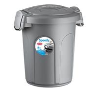 HomeCentre Bathroom Bin 8L - Small Plastic Waste Bin with Clip-On Locking Lid for Bedroom - Office, Indoor and Outdoor Use - Rectangular Rubbish Bin - 27 cm x 24 cm x 31 cm - Grey