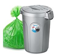 HomeCentre Kitchen Bin 23L - Plastic Waste Bin with Clip-On Locking Lid for Office - Household, Garden, Indoor and Outdoor Use - Rectangular Rubbish Bin - 37 cm x 32 cm x 46 cm - Grey