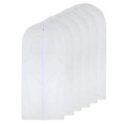 HomeClean Garment Bag Clear 60 x 140cm(24'' x 54'') Long-Dress Moth Proof Garment Bags White Breathable Full Zipper Dust Cover for Clothes Storage Closet Pack of 6
