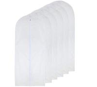 HomeClean Garment Bag Clear for Long Dress 60 x 153cm(24'' x 60'')(24'' x 60'') Moth Proof Garment Bags White Breathable Full Zipper Dust Cover for Clothes Storage Closet Pack Of 6