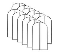 HomeClean Hanging Garment Bags 12 Pack Breathable Suit Bag Covers with Zip PEVA Clothes Cover Bags Coat Garment Bags Dress Cover Bags for Wardrobe Storage and Travel, Clothes Covers for Coats, Black