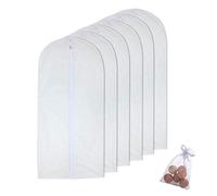 HomeClean Moth Proof Garment Bags 60 x 100cm(24'' x 40'') Hanging Clothing Storage Bags and 6 Cedar Balls for Suit Jacket Shirt Sweater Pack of 6