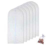 HomeClean Moth Proof Garment Clothing Bags 60 x 140cm(24'' x 54'') Hanging Clothing Storage Bags with Cedar Balls for Coat Dance Costumes Long Dress and Long Gowns Pack of 6