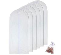 HomeClean Moth Proof Garment Clothing Bags 60 x 153cm(24'' x 60'') Hanging Clothing Storage Bags with Cedar Balls for Coat Dance Costumes Long Dress and Long Gowns Pack of 6