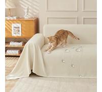HOMECOVER Corduroy Sofa Covers For 1 2 3 4 Seater, Water Resistant Couch Covers For Corner Sofa For Dog Soft Scratch Resistant For All-season Sofa Slipcovers Washable-beige-180×300cm