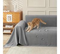HOMECOVER Corduroy Sofa Covers For 1 2 3 4 Seater, Water Resistant Couch Covers For Corner Sofa For Dog Soft Scratch Resistant For All-season Sofa Slipcovers Washable-dark grey-180×300cm