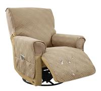 HOMECOVER Water-Resistant Quilted Recliner Chair Cover-Khaki-1 Seater